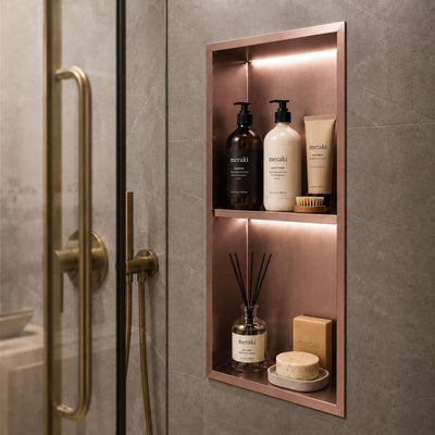 Hornacina Ducha MEDIMEX Marshall HOR006 Oro Rosa Cepillado 33x63