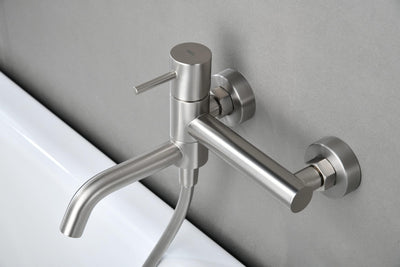 Grifo Monomando Ducha y Bañera IMEX Monza BDM039-4NQ Níquel Cepillado