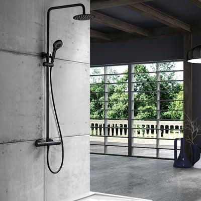 Columna de Ducha Termostático IMEX Kent BTK017NG Negro Mate
