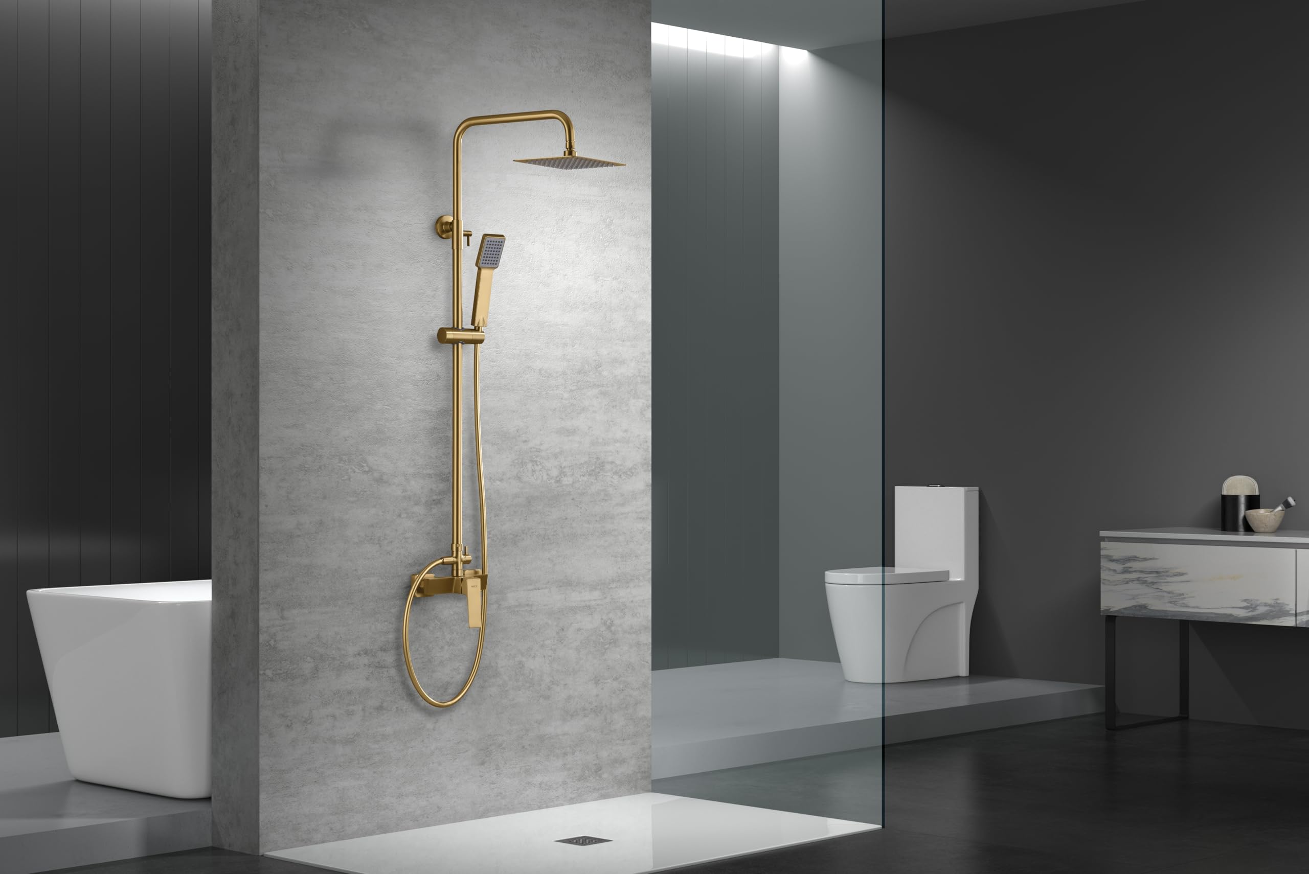 Imex - Conjunto de Ducha Monomando ART BDAR025/OC | Oro cepillado, Latón de alta calidad, Diseño moderno