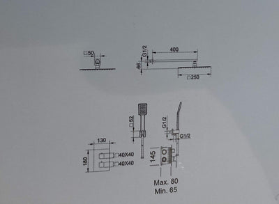 Conjunto Ducha Empotrado Termostático IMEX Cies GPC009 Cromo