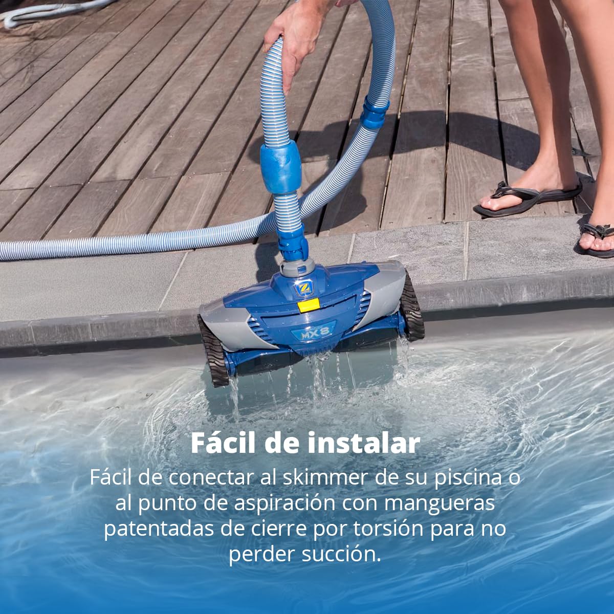 Zodiac W70668 MX8, Limpiafondos hidráulico para piscinas enterradas de hasta 12 x 6 m