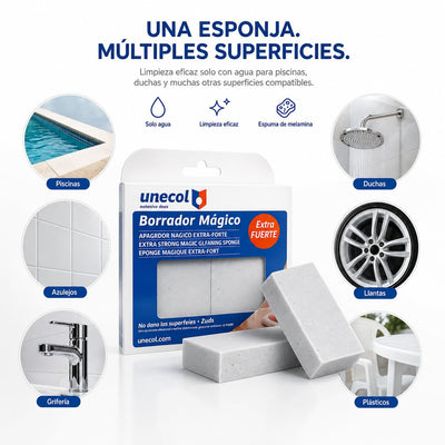 Borrador Mágico Piscinas UNECOL Esponja Piscina Gris