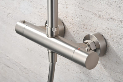 Columna ducha termostática IMEX MONZA BTM039-NQ níquel cepillado detalle