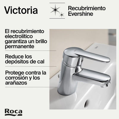Grifo Lavabo ROCA Victoria A5A3125C00 Cromo con Cadenilla