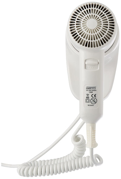 Secador de cabello perpendicular Mediclinics SC0010 blanco de pared
