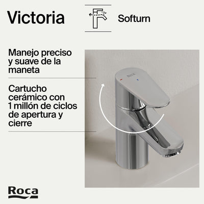 Grifo Lavabo ROCA Victoria Plus A5A324FC00 Cromo ColdStart