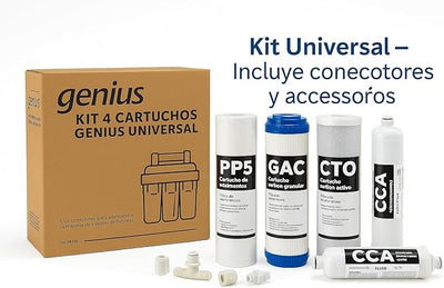 ATH Kit 4 Cartuchos Recambio Ósmosis Universal Genius | Compatible Multimarca