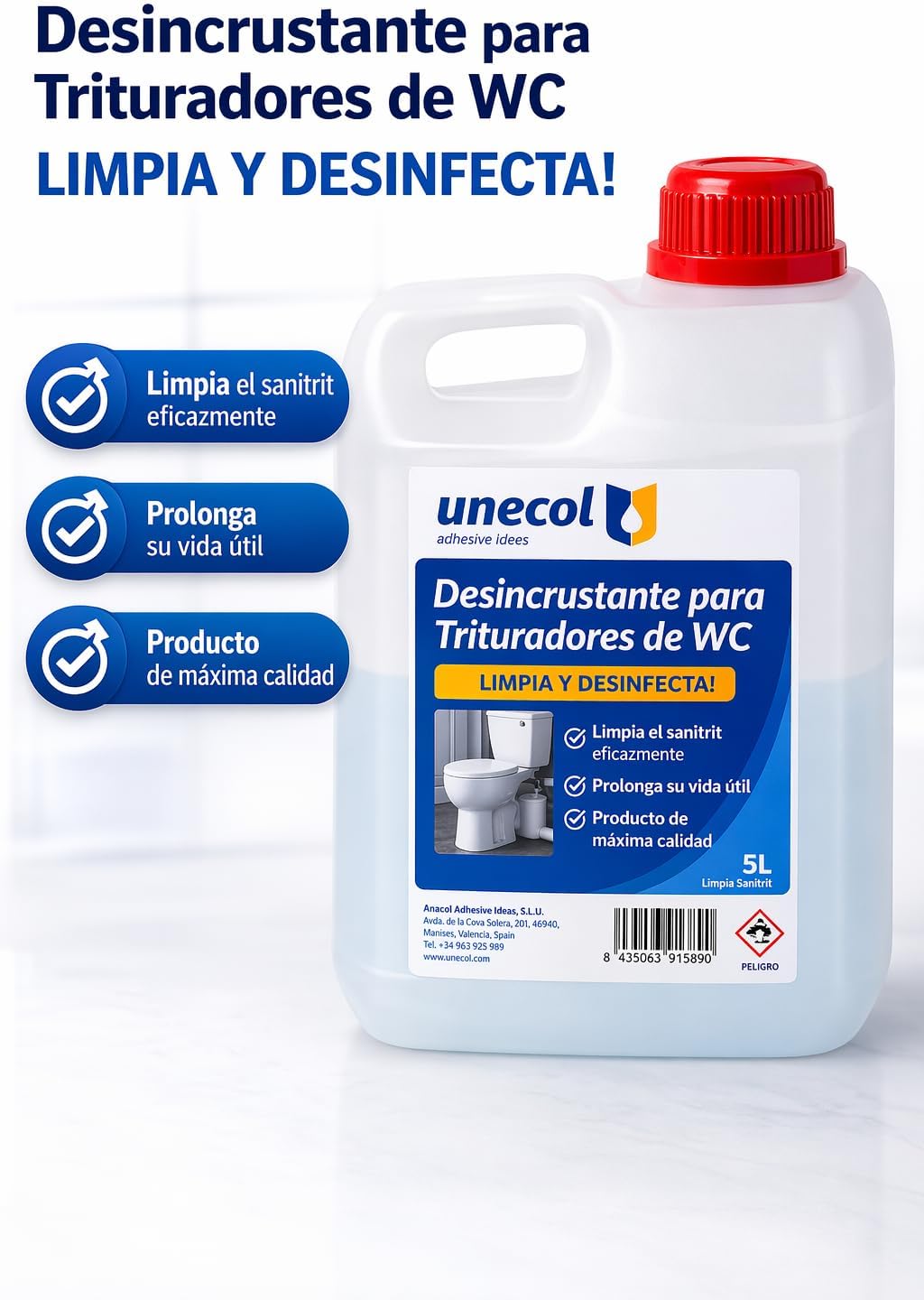 Desincrustante Trituradores WC Unecol 373 C01540 5 Litros