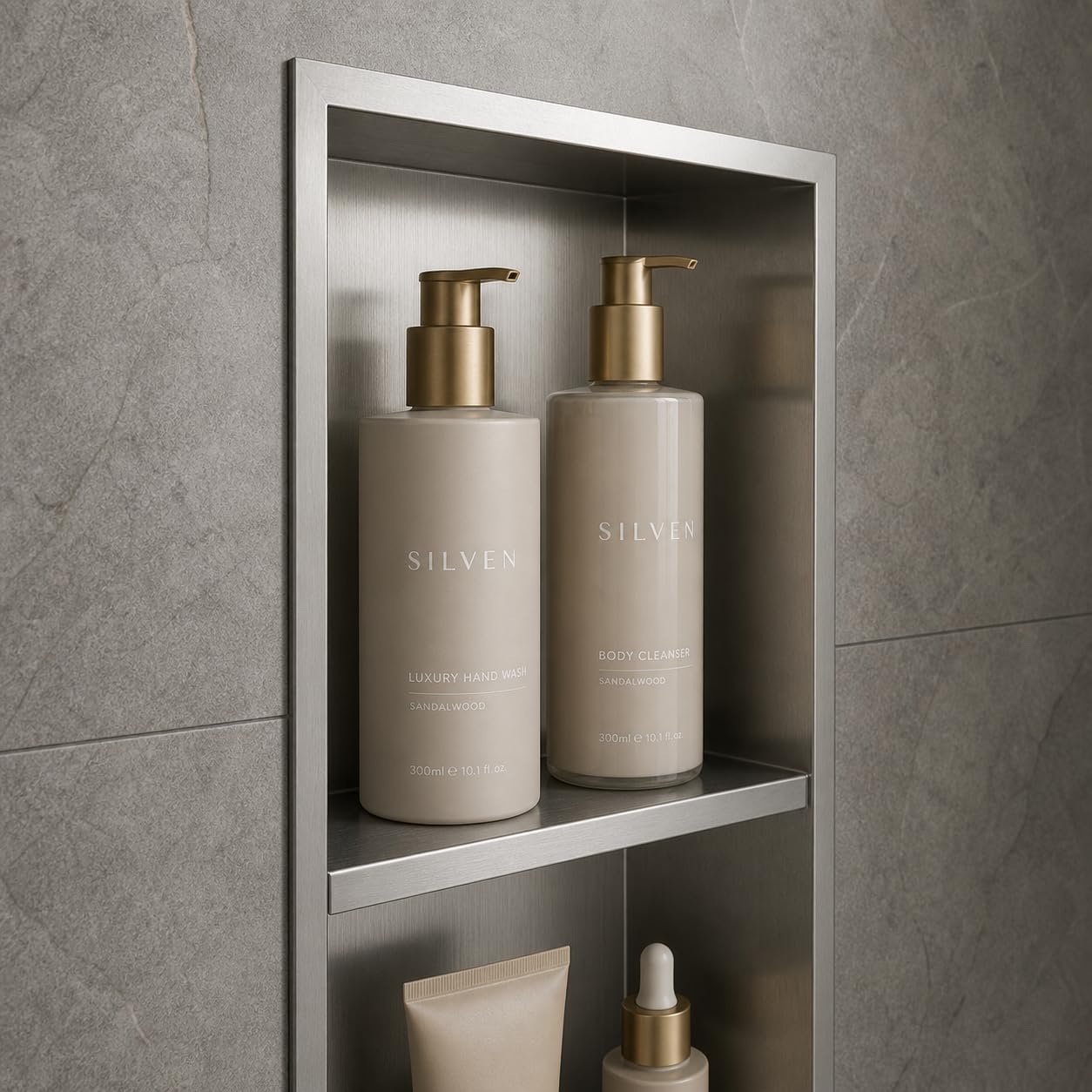 Hornacina Ducha MEDIMEX Artic HOR003 Níquel Cepillado 33x63