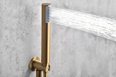 Sistema Ducha Empotrado Termostático IMEX Tívoli GTT039OC Oro Cepillado Salida Techo