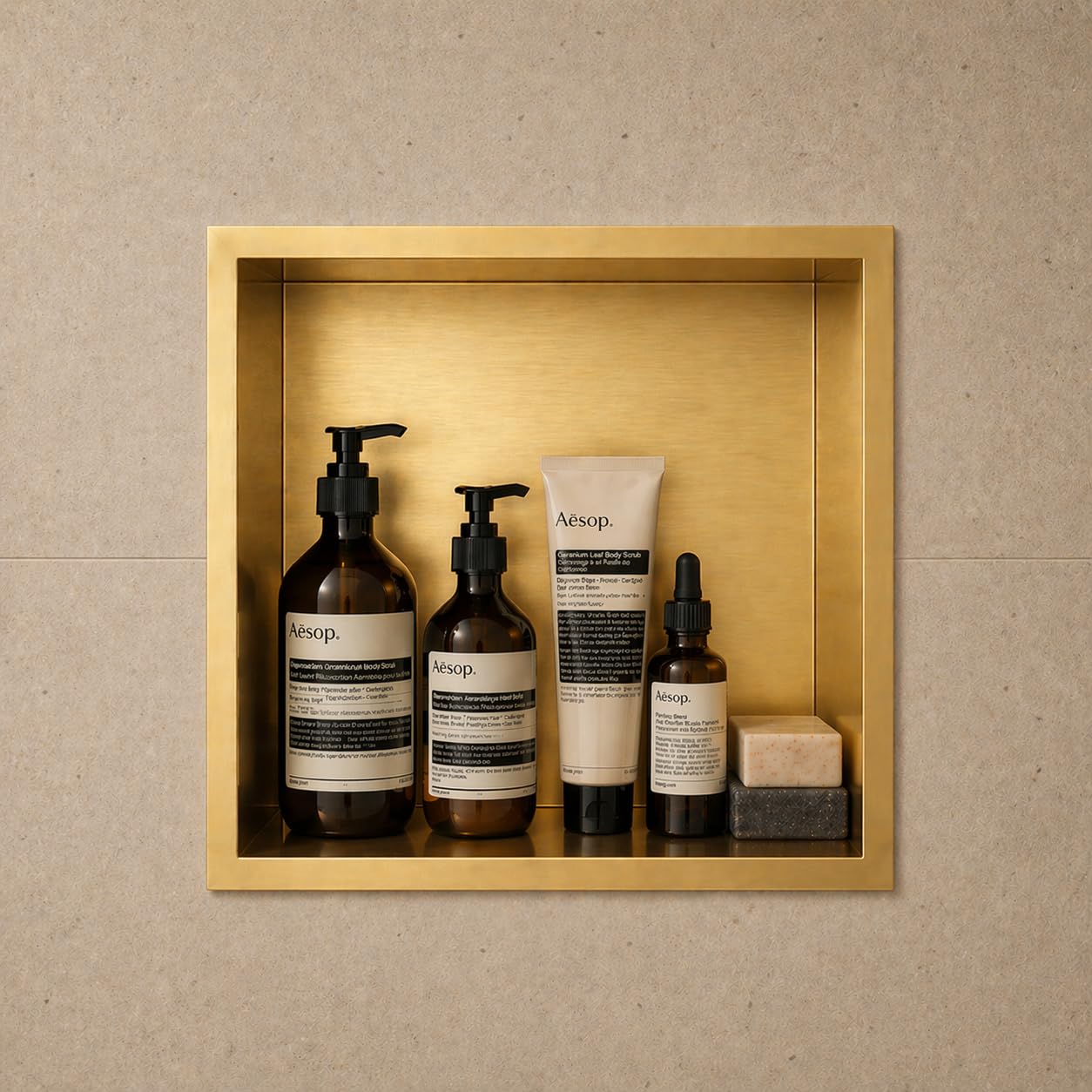 Hornacina Ducha Medimex Atlantic HOR001 Oro Cepillado 33x33