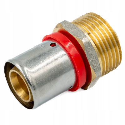 Accesorio de prensado para tubo multicapa PEX perfil U - Adaptador con rosca exterior