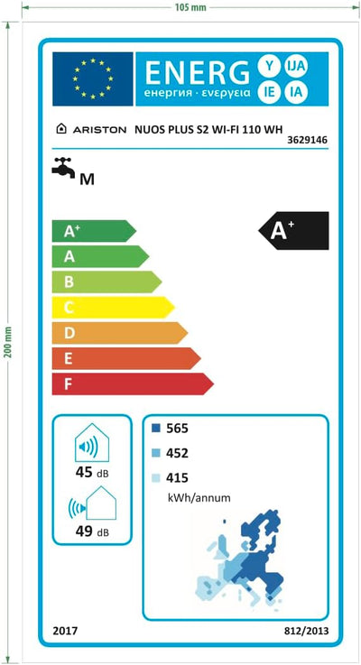 Termo Aerotermia Ariston Nuos Plus S2 WiFi 150 L | Bajo Consumo, Control App, A+