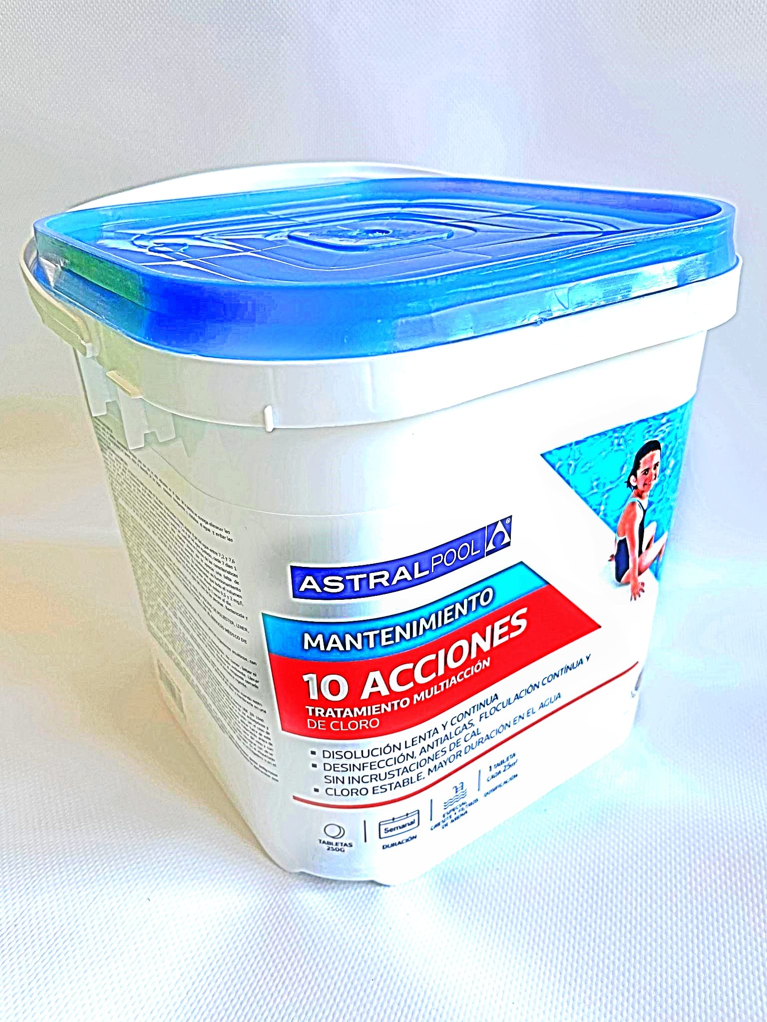 Cloro10 Acciones ASTRALPOOL de Disolución Lenta y Continua 5kg - Tratamiento Multiacción - Especial Gresites y Filtros de Arena-