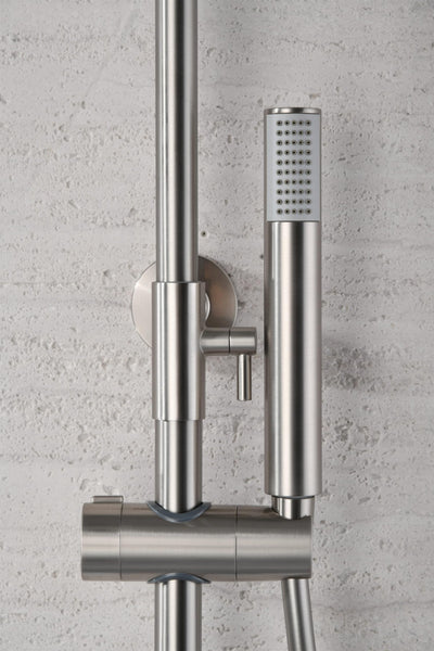 Columna ducha termostática IMEX MONZA BTM039-NQ níquel cepillado ducha