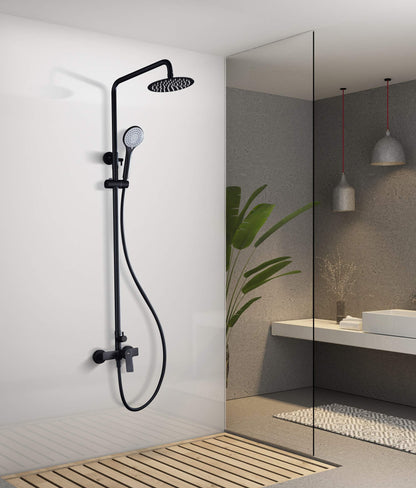 Imex - Conjunto de Ducha Monomando Luxor BDX023-NG | Negro mate, Latón de alta calidad, Diseño moderno