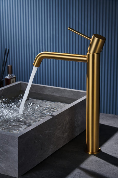 Grifo Lavabo Alto IMEX Monza BDM039-3 Oro Cepillado