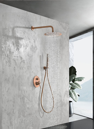 Sistema Ducha Empotrado Monomando IMEX Monza GPM039ORC Oro Rosa Cepillado