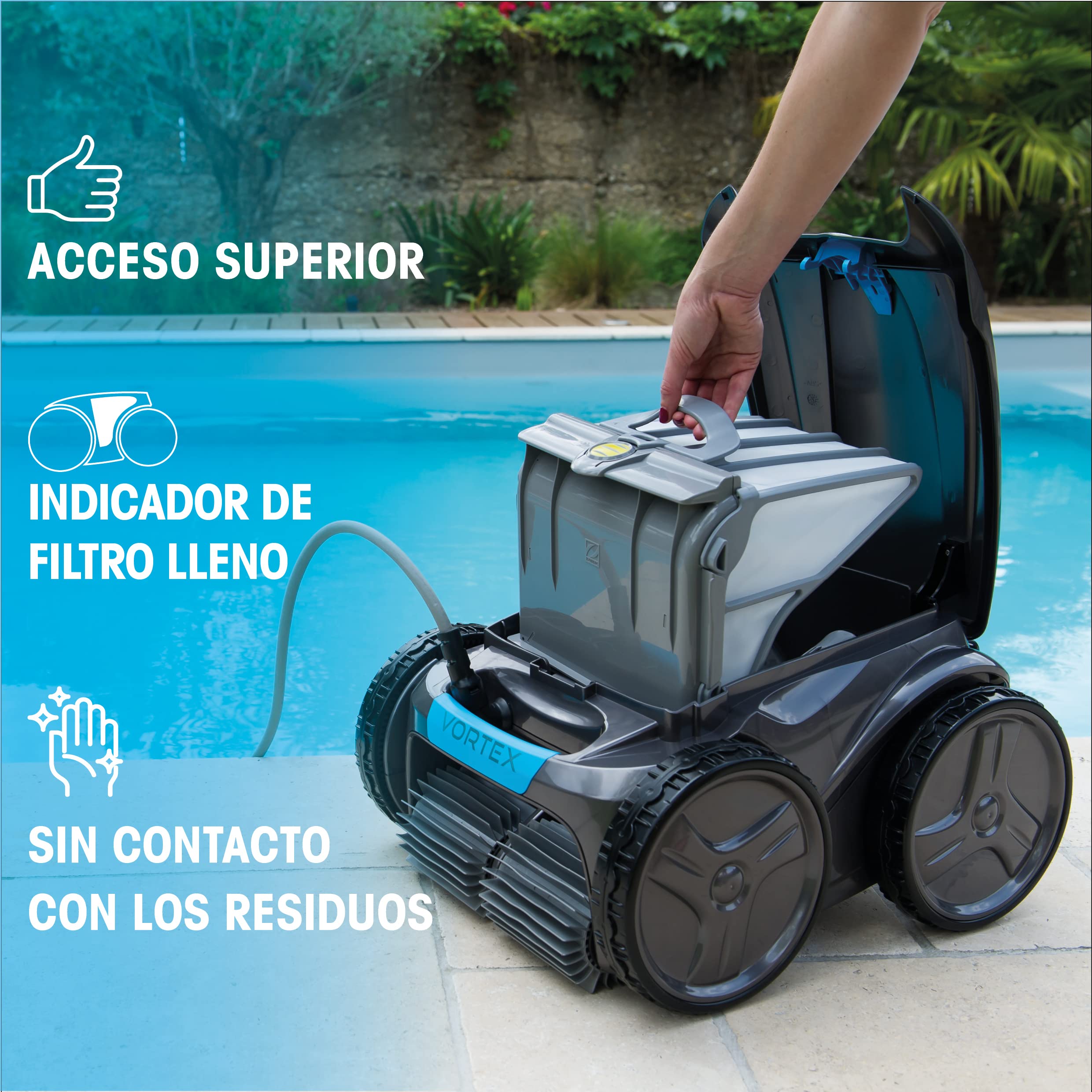 Zodiac Vortex 4WD OV 5300 SW | Robot Limpiafondos para Piscinas hasta 12x6 m, Limpia Suelo, Paredes y Línea de Agua