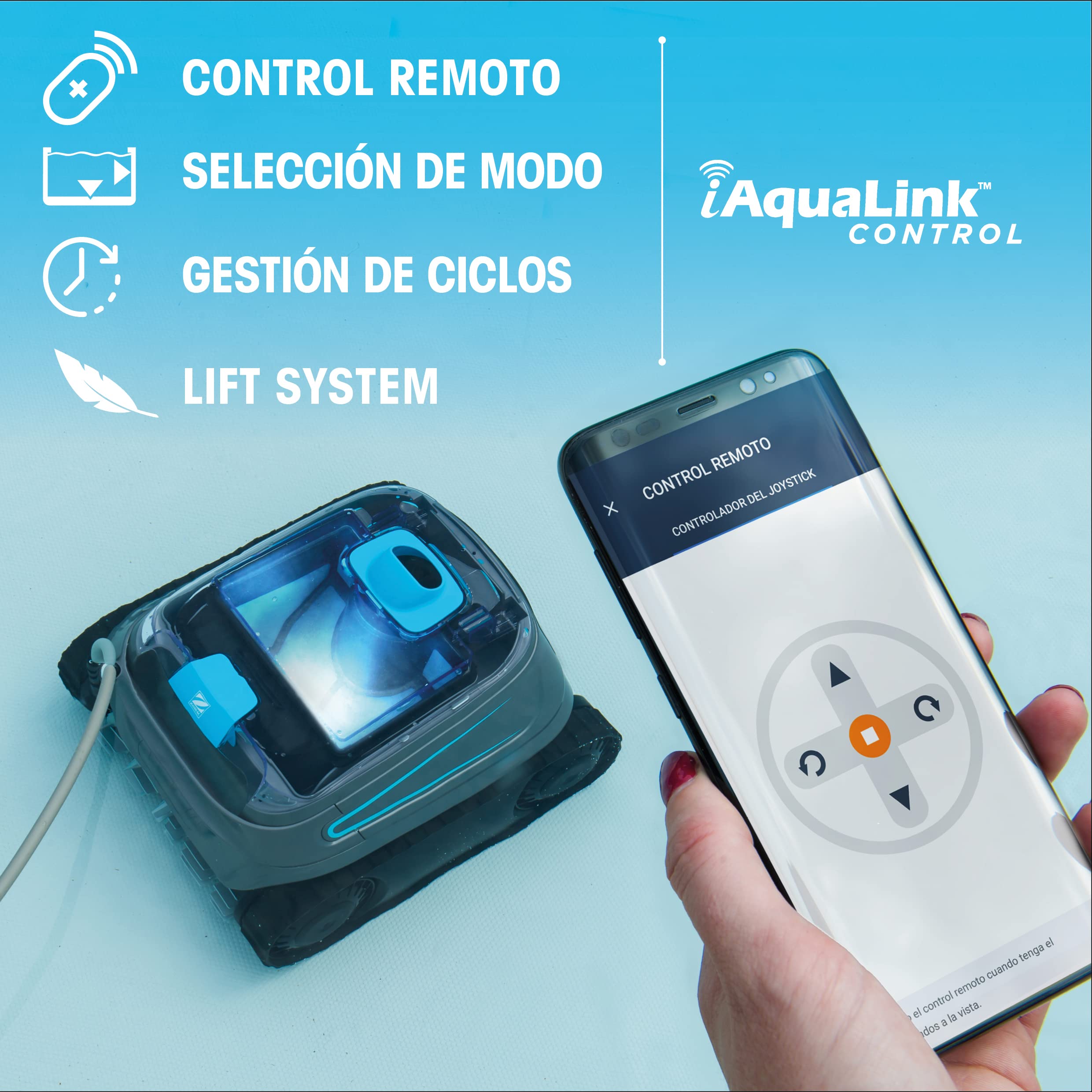 Zodiac CNX 40 iQ | Robot Limpiafondos para Piscinas hasta 12x6 m, Limpia Suelo, Paredes y Línea de Agua, App y Carrito Incluido