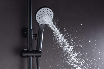 Imex - Conjunto de Ducha Monomando Luxor BDX023-NG | Negro mate, Latón de alta calidad, Diseño moderno