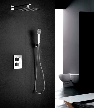 Conjunto Ducha Empotrado Termostático IMEX Cies GPC009 Cromo