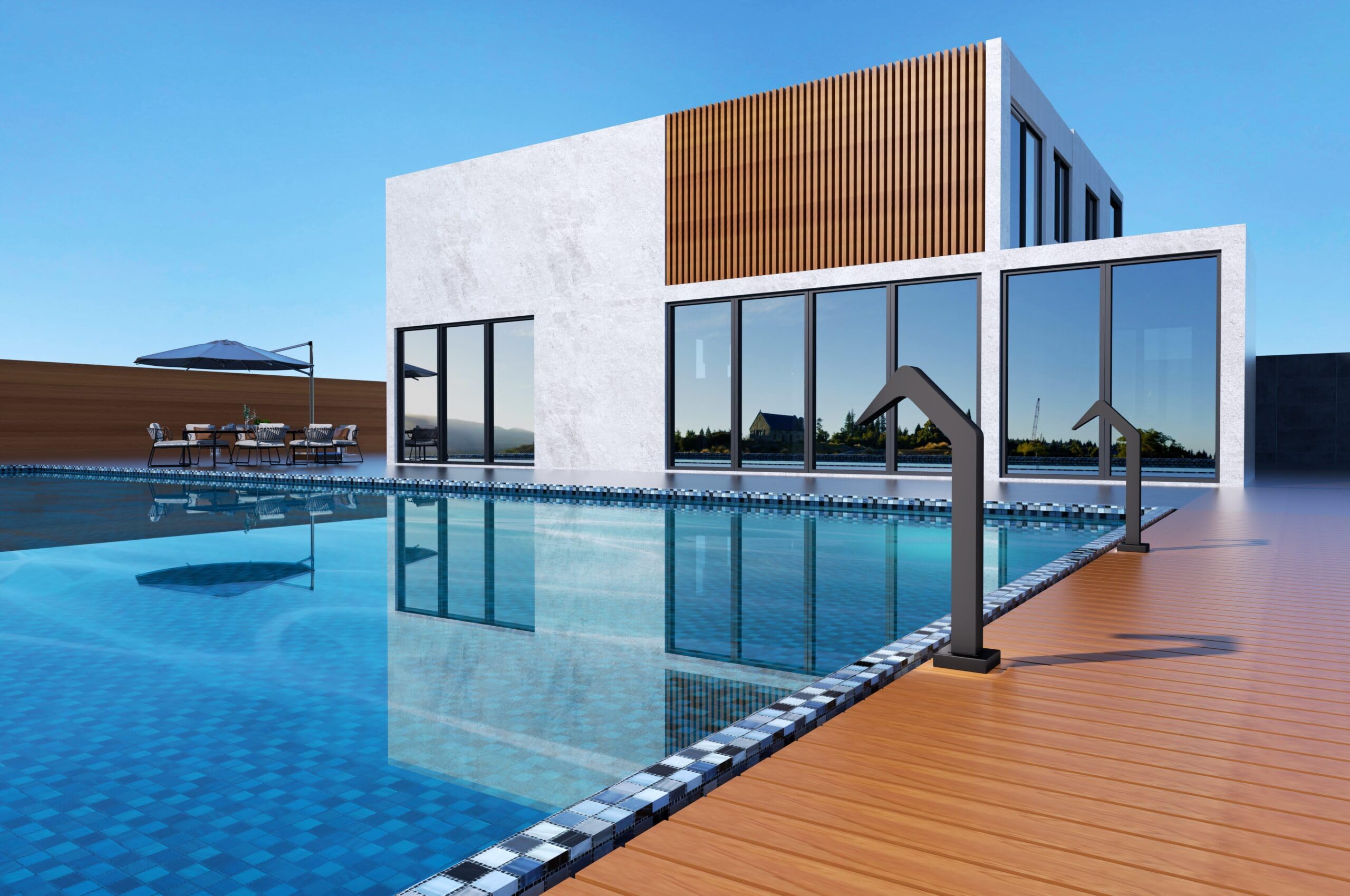 Cascada Piscina 6 cm IMEX NIÁGARA CPN001/AC Negro Mate Acero S.316