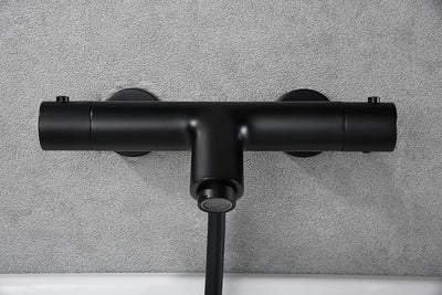 Grifo Termostático Ducha y Bañera IMEX MONZA BTM039-4NG Negro Mate