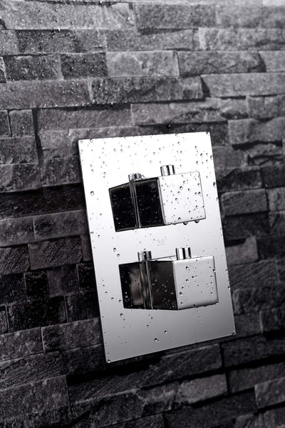 Conjunto Ducha Empotrado Termostático IMEX Cies GPC009 Cromo