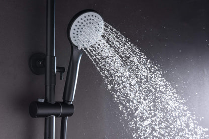 Imex - Conjunto de Ducha Monomando Luxor BDX023-NG | Negro mate, Latón de alta calidad, Diseño moderno