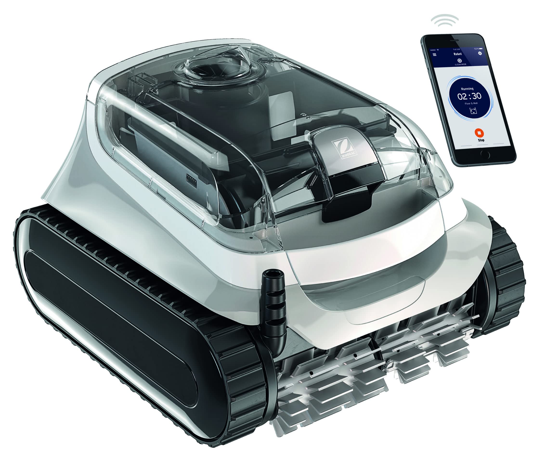 Limpiafondos 40 XA iQ Zodiac. Piscinas de hasta 12 x 6 m; Limpia Suelo, Paredes y línea de Agua. Lift System y Control Remoto Desde la aplicación. Cable de 18 m, Doble filtración y Carrito