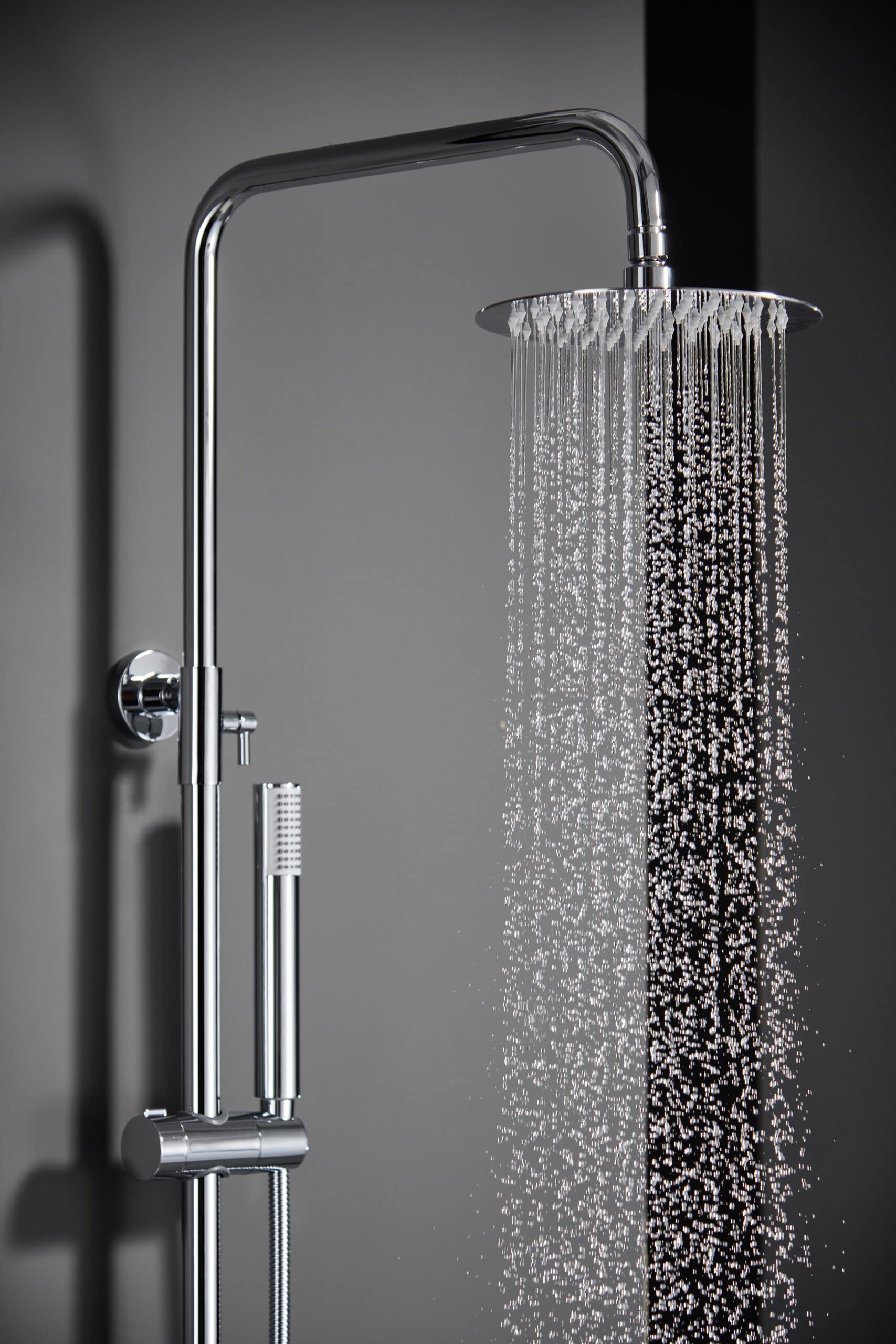 Imex - Barra de Ducha Extensible Monza | Cromado antical, Acero inoxidable S.304, Rociador Ø20 cm, Flexo PVC 1,5 m, Cartucho cerámico Ø35 mm