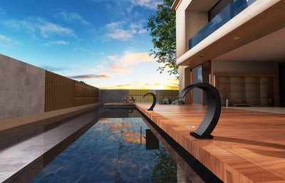 Cascada Piscina 20 cm IMEX IGUAZÚ CPI003/AC Negro Mate Acero Inoxidable S.316