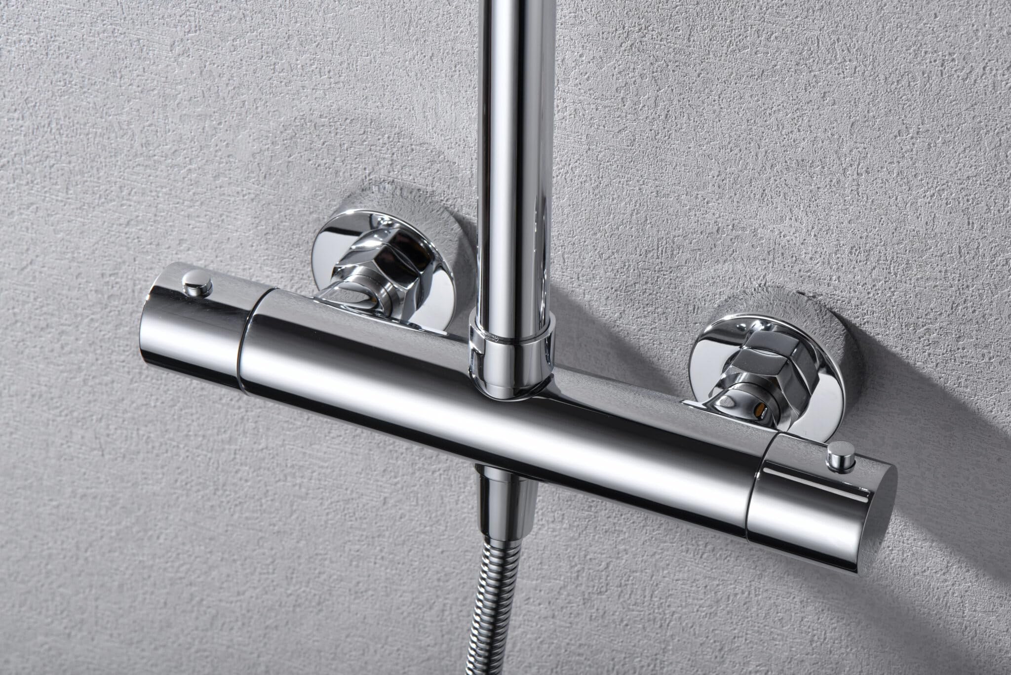 Imex - Barra de Ducha Termostática Monza GALYON | Cartucho Autolimpiable Turn Clean, Rociador Ø20 cm en Acero Inoxidable