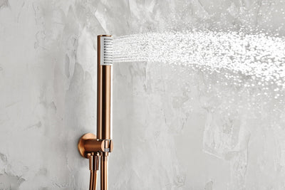 Sistema Ducha Empotrado Monomando IMEX Monza GPM039ORC Oro Rosa Cepillado