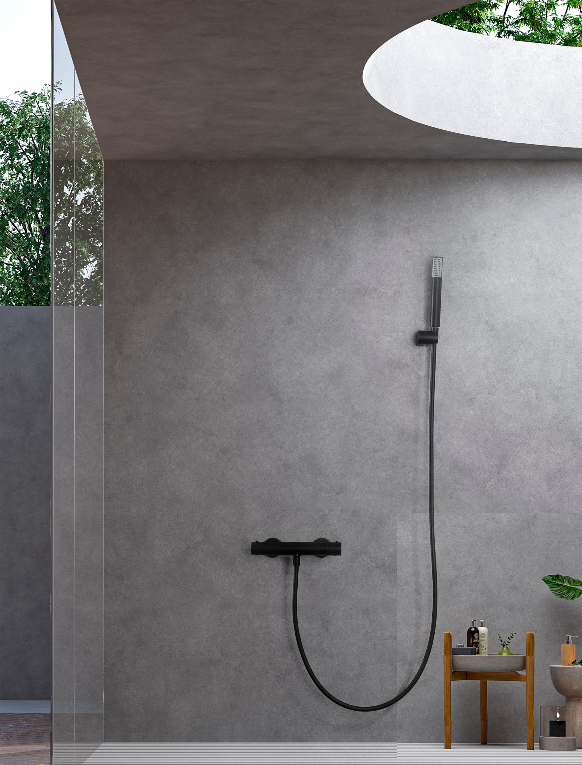 Grifo Termostático de Ducha IMEX MONZA BTM039-5NG Negro Mate