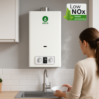 Calentador de Agua ARCA 10 L Gas Butano/Propano | Atmosférico, Encendido Automático