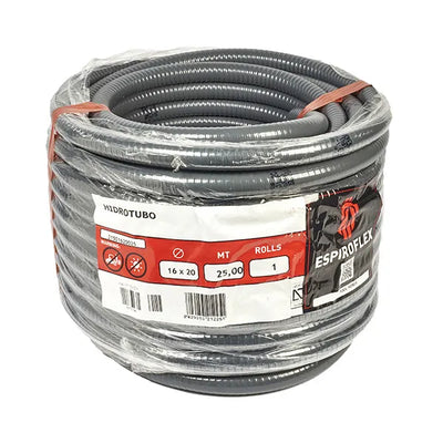 Espiroflex Hidrotubo Gris Ø16 mm – Rollo 25 Metros | Tubo Flexible para Agua y Fontanería