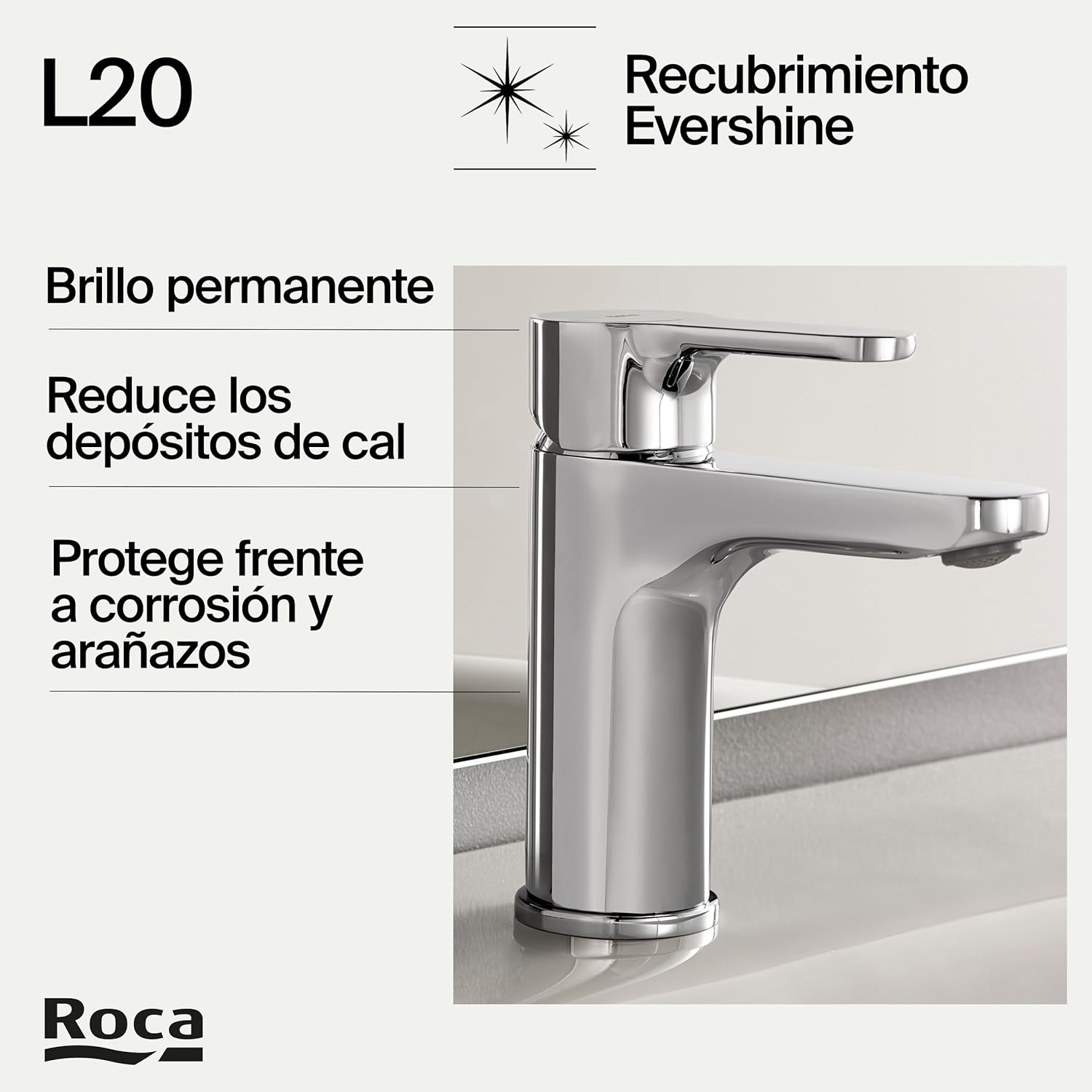 Grifo Lavabo ROCA L20 A5A3K09C00 Cromado