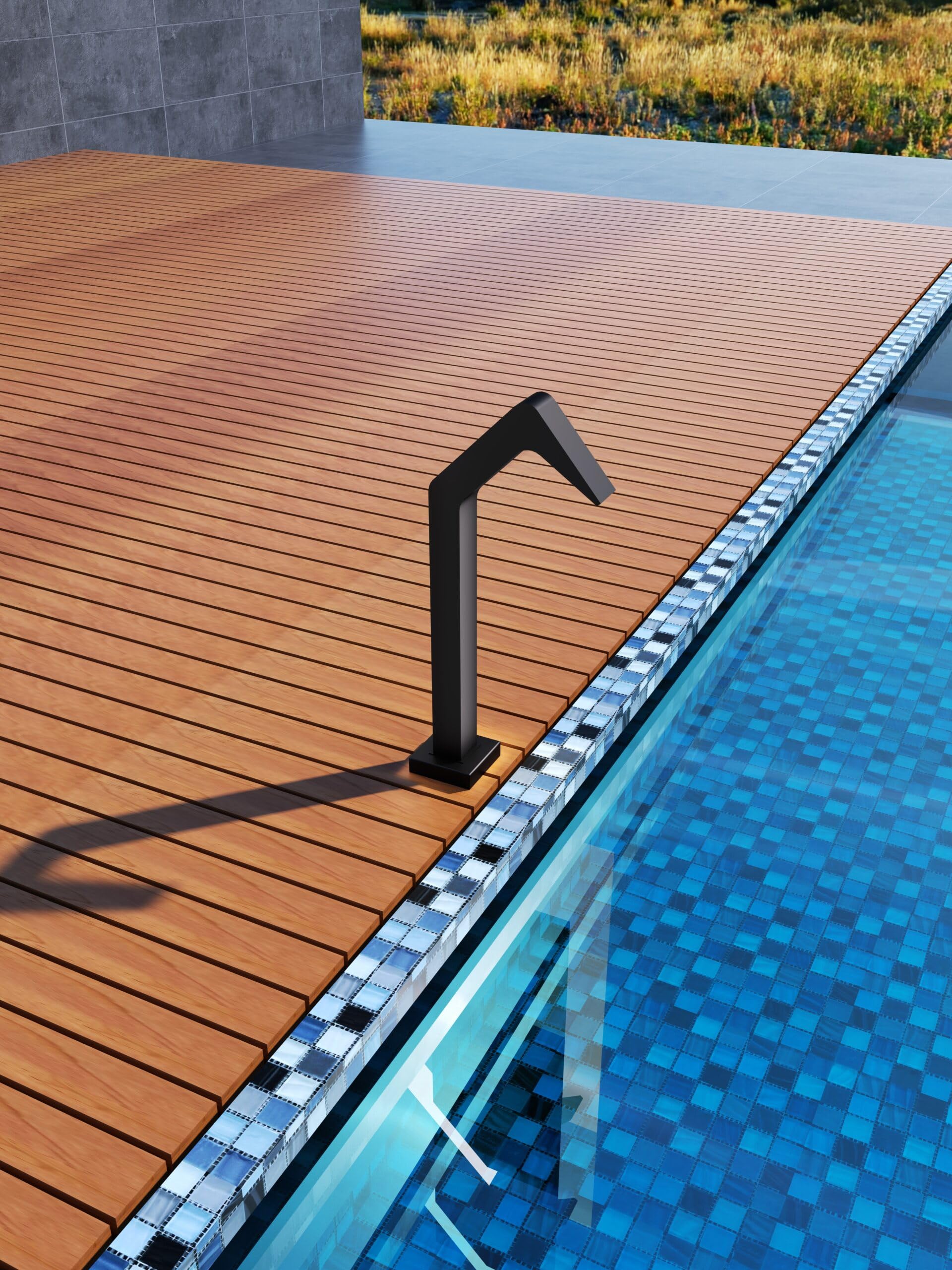 Cascada Piscina 6 cm IMEX NIÁGARA CPN001/ANG Negro Mate Acero S.316