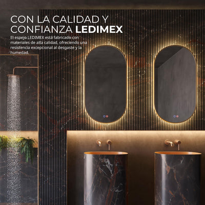 Espejo Baño IMEX Tokio TOKY022/90OC Oro Cepillado