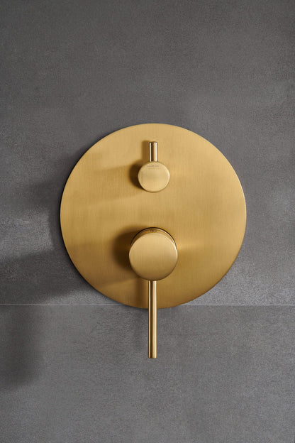 Imex - Conjunto de Ducha Empotrado Monomando Monza GPM039/OC | Oro cepillado, Latón de alta calidad, Diseño moderno