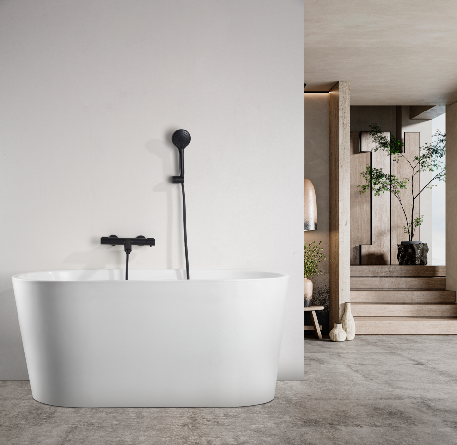 Grifo Termostático Ducha y Bañera IMEX ECO-KENT BTK017-4ECO-NG Negro Mate