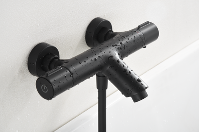 Grifo Termostático Ducha y Bañera IMEX ECO-KENT BTK017-4ECO-NG Negro Mate