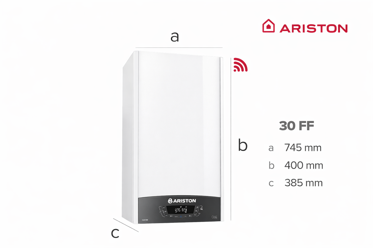 Caldera de condensación Ariston Clas One WiFi Blanco medidas