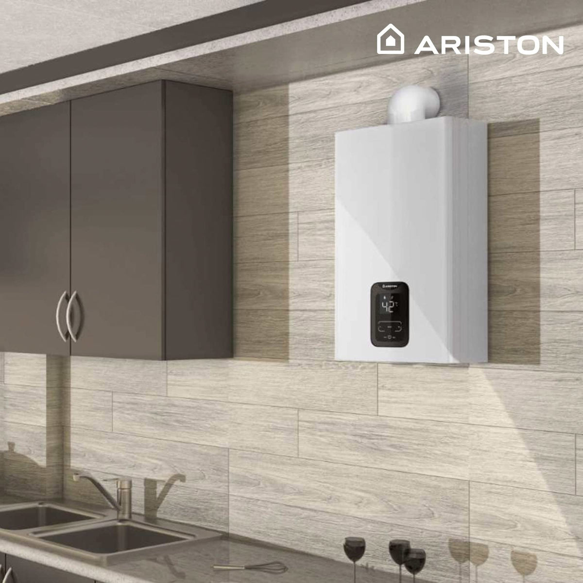 Calentador Estanco Ariston Next Evo X SFT 16L Gas Natural o Butano Blanco lifestyle