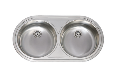 Fregadero Sobre Encimera Practic Lujo 690013 2 Senos 84x44 Inox | Válvula Grande