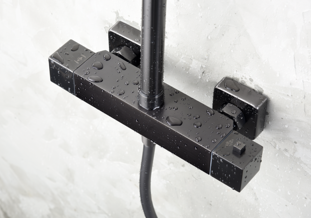 Columna de Ducha Termostático IMEX Art BTAR025/BGM Black Gun Metal