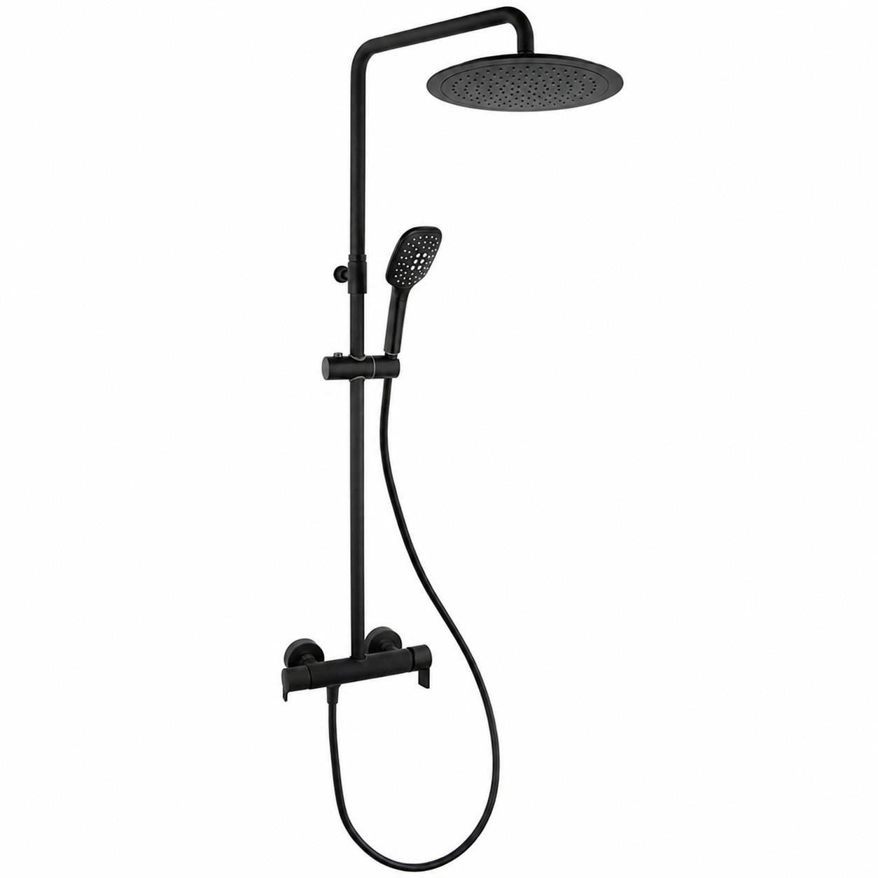Columna de ducha monomando Ramon Soler Blautherm 937415RP300NM negro mate